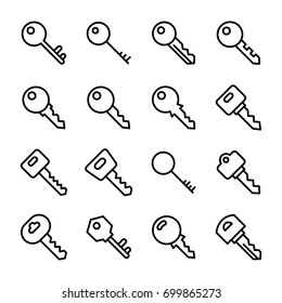 Security Line Vector Icons Set
