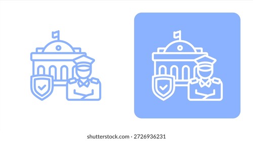 Línea de seguridadIlustración de icono de color de dos tonos y fondo contrastante