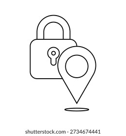 Security Location Lock Protection Outline Icon