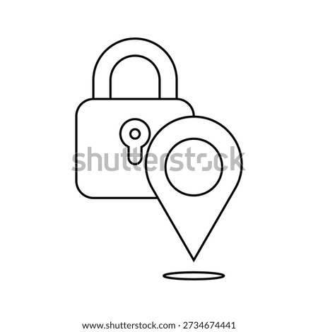 Security Location Lock Protection Outline Icon