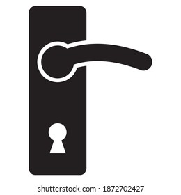security lock and handle door, black icon, vector