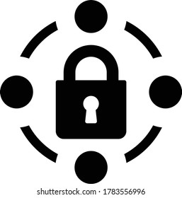Sicherheits-Sperrsymbol / schwarze Farbe