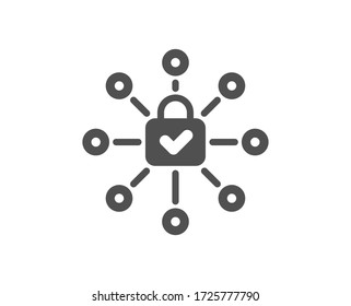Security lock icon. Cyber defence sign. Private protection symbol. Classic flat style. Quality design element. Simple security lock icon. Vector