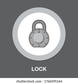 Security lock icon. Cyber defence sign. Private protection symbol. Classic flat style. Quality design element. Simple security lock icon