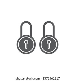 security Lock Icon Flat Graphic Design isolated on white