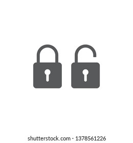 security Lock Icon Flat Graphic Design isolated on white