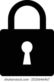 Security Lock Icon Flat Graphic Design