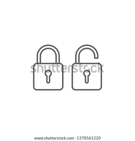 security Lock Icon Flat Graphic Design isolated on white