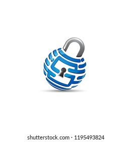 Security Lock Icon Logo Design Element