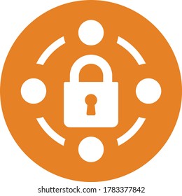 Security lock icon / orange vector