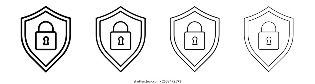 Security lock icon Outline sign symbol set