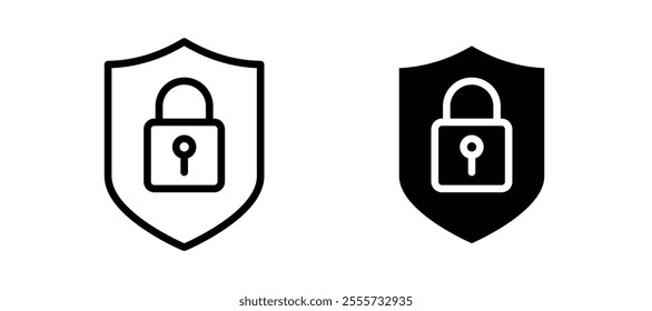 Security lock icon symbol collection on white background.