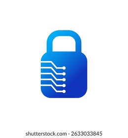Security lock icon vector for cyber protection and data privacy 