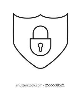 Security lock icon vector isolated on white background.