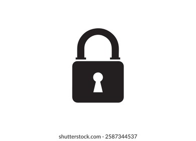 security lock icon vector silhouette isolated in white background