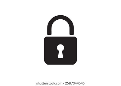 security lock icon vector silhouette isolated in white background