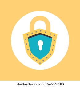 
Security Lock Icon with yellow background