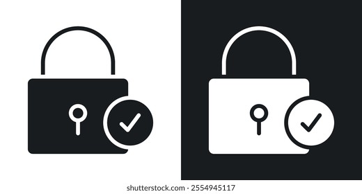 Security lock icons in solid black and white colors