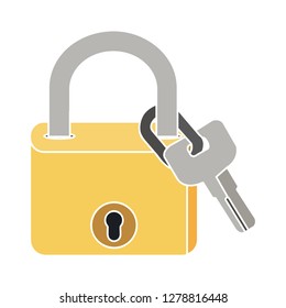 Cartoon Padlock Key Stock Vector (Royalty Free) 198682250