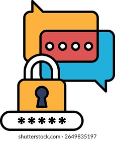 A security lock with a keyhole and a padlock with a keyhole. The padlock is surrounded by a red, blue, and yellow circle. The image is meant to convey the idea of security and protection