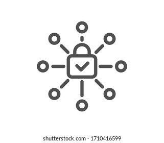 Icono de línea de bloqueo de seguridad. Signo de ciberdefensa. Símbolo de protección privada. Elemento de diseño de calidad. Trazo editable. Icono de bloqueo de seguridad de estilo lineal. Vector