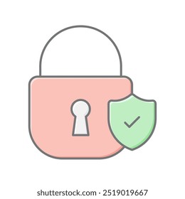 Security Lock lineal color icon , vector, pixel perfect, illustrator file