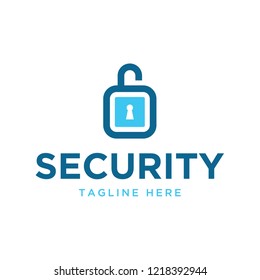 security lock logo design template