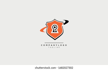 Security lock logo design vector template