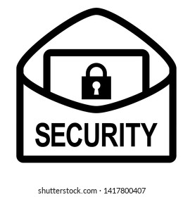 Security lock mail icon isolated. Flat design Vector illustration material on white background