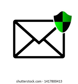 Security lock mail icon isolated. Flat design Vector illustration material on white background