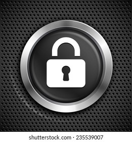 Security Lock on Black Round Button
