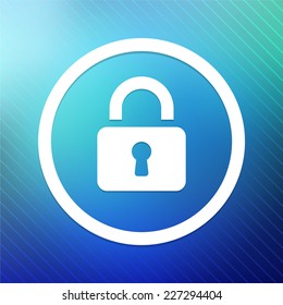 Security Lock on Blue Round Button
