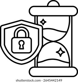 A security lock is on a shield