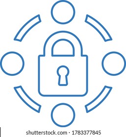 Security lock outline icon design