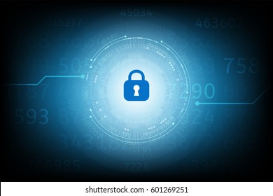 Security  with lock and password for Vector technology background