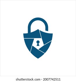 Security Lock Protection ikon Logo Template Design.