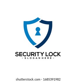 Security Lock Protection Logo Template Design.