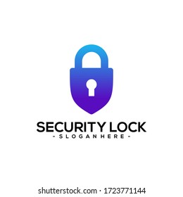 Diseño de la plantilla del logotipo de protección contra bloqueo de seguridad.