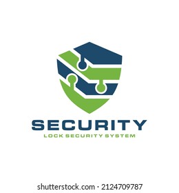security lock shield technology illustration logo design
