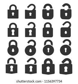 Security Lock Unlock Icons Symbol