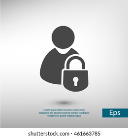 security, lock user icon. One of set web icons