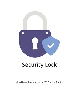 Security Lock vector Flat icon style illustration. EPS 10 File