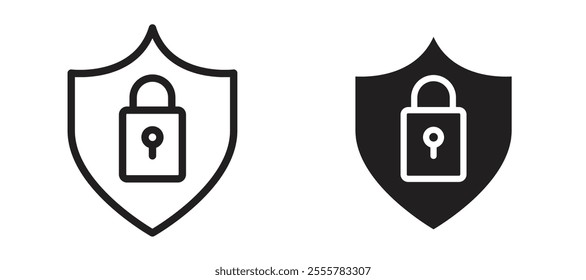Security lock vector icon set in black color.