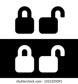 security locked access flat icon vector black and white