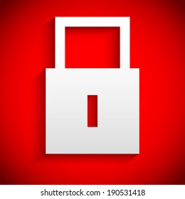 Security - Locked - Closed conceptual background with simple lock pictogram