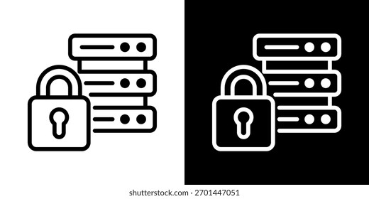 Security LockIcon Of Flat Black And White Style