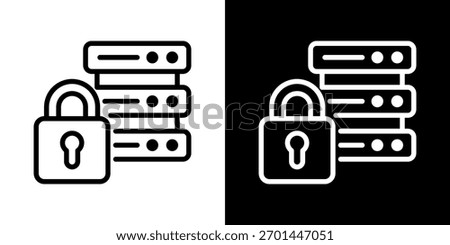 Security LockIcon Of Flat Black And White Style