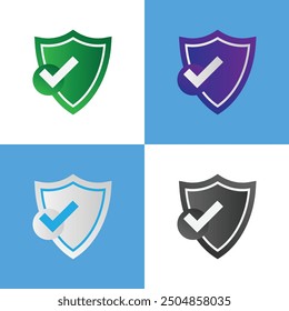logotipo de seguridad con signo de verificación para una Ilustración vectorial segura