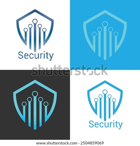 security Logo  with checkmark sign for safe Vector