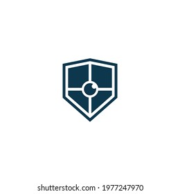 Security logo concept with the eye in the middle of the shield